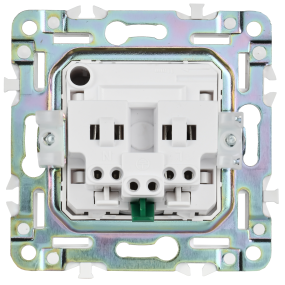 SKANDY Розетка с заземлением с защитными шторками 16А безвинтовое крепление SK-R06Gr серый IEK