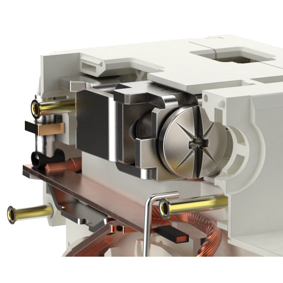 Защитная шторка винтового зажима - исключает неправильное подключение проводника и ошибку при монтаж