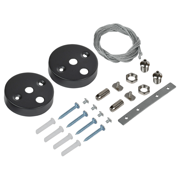 Комплект для подвесного монтажа для светильника светодиодного линейного черный IEK