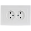 BRITE Розетка 2-местная без заземления без защитных шторок 10А в сборе РС12-2-БрАБ арктический белый IEK