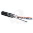 Кабель витая пара. экранированная F/UTP. категория 5. 2 пары (24 AWG). одножильный. экран - фольга. с металлическим тросом. внешний. PE. -40C–+60C. че Hyperline 236277