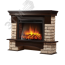 Портал для камина Forte Wood 25 из камня коричневый кирпич и шпон темный дуб Firelight Forte Wood 25 BDO