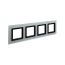 Рамка из натурального стекла, "Avanti", светло-серая, 4 поста (8 мод.)