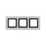 Рамка из натурального стекла,"Avanti", светло-серая, 3 поста (6 мод.)