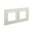 Рамка из натурального стекла, "Avanti", белая, 2 поста (4 мод.)
