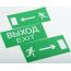 Сменные пиктограммы из светопрозрачного пластика в комплекте.