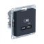ATLASDESIGN USB РОЗЕТКА тип-C 65W высокоскор.заряд. QC, PD, механизм, КАРБОН SE (Systeme) ATN001027
