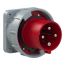 Вилка встраиваемая прямая 63А/400V/3P+E/IP67, фланец 100x100 PCE 634-6