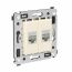 Компьютерная розетка RJ-45 без шторки в стену, кат.6А двойная экранированная, &quot;Avanti&quot;, &quot;Ванильная дымка&quot;