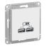 Розетка ATLASDESIGN USB 5В 1 порт x 2,1 А 2 порта х 1,05 А механизм белый SE (Systeme) ATN000133