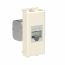 Компьютерная розетка RJ-45 без шторки модульная, кат.6А экранированная, &quot;Avanti&quot;, &quot;Ванильная дымка&quot;, 1 модуль