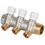 Коллектор 1' х 3 выхода 1/2' НР с вентилями MVI MM.403.0604