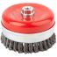 Кордщетка-чашка, гайка М14, стальная витая проволока с бандажом, Профи 125 мм FIT 39512