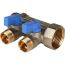Коллектор с шаровыми кранами 1', 2 отвода 1/2' (синие ручки) STOUT SMB 6201 011202