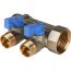 Коллектор с шаровыми кранами 1', 2 отвода 1/2' (синие ручки) STOUT SMB 6201 011202