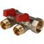 Коллектор с шаровыми кранами 3/4', 2 отвода 1/2' (красные ручки) STOUT SMB 6200 341202