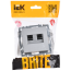BRITE Розетка компьютерная двойная RJ45 кат.5E РК10-2-БрА алюминий IEK