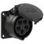 Розетка встраиваемая 16А/400V/3P+N+E/IP44, черная, фланец 70x70 PCE 315-6x