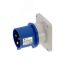 Вилка встраиваемая 32A/230V/1P+N+E/IP44, фланец 86x86 INPIN CA817