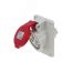 Розетка встраиваемая наклонная 16A/400V/3P+E/IP44, фланец 92x100 INPIN CA1467