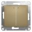GLOSSA Выключатель двухклавишный с подсветкой в рамку титан схема 5а SE (Systeme) GSL000453