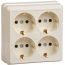 OKTAVA Розетка 4-местная с заземлением для открытой установки 16А РС24-3-ОК кремовый IEK OKTAVA Розетка 4-местная с заземлением для открытой установки 16А РС24-3-ОК кремовый IEK
