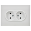 SKANDY Розетка 2-местная без заземления с защитными шторками 10А в сборе SK-R09W арктический белый IEK