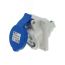 Розетка встраиваемая наклонная 16A/230V/1P+N+E/IP44, фланец 64x74 INPIN CA1463