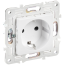 SKANDY Розетка с заземлением с защитными шторками 16А безвинтовое крепление SK-R06W арктический белый IEK