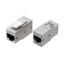 Адаптер проходной (coupler) RJ-45(8P8C) формата Keystone Jack Hyperline CA2-KJ-C6-SH-BK
