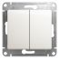GLOSSA Выключатель двухклавишный схема 5 перламутр в рамку SE (Systeme) GSL000651