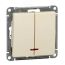 W59 Выключатель двухклавишный с подсв. 10АХ, механизм, слоновая кость SE (Systeme) VS510-251-2-86