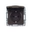BRITE Розетка 1-местная с заземлением с защитными шторками и крышкой 16А IP20 РСбш10-3-БрТБ темная бронза IEK