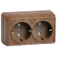 OKTAVA Розетка 2-местная с заземлением с защитными шторками для открытой установки 16А РСш22-3-ОД дуб IEK OKTAVA Розетка 2-местная с заземлением с защитными шторками для открытой установки 16А РСш22-3-ОД дуб IEK