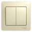 GLOSSA Выключатель двухклавишный в сборе бежевый схема 5 SE (Systeme) GSL000252