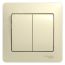 GLOSSA Выключатель двухклавишный в сборе бежевый схема 5 SE (Systeme) GSL000252