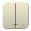Выключатель наружный двухклавишный BLANCA (cх.5) с подстветкой, изолирующей пластиной, 6а, 250В, молочный SE (Systeme) BLNVA065112