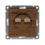 Розетка компьютерная двухместная серия Афина с/у, 1А, RJ45, венге (еврослот) Универсал A1086-V