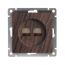 Розетка компьютерная двухместная серия Афина с/у, 1А, RJ45, венге (еврослот) Универсал A1086-V