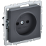 BRITE Розетка 1-местная без заземления с защитными шторками 10А РСш10-2-БрГ графит IEK BRITE Розетка 1-местная без заземления с защитными шторками 10А РСш10-2-БрГ графит IEK