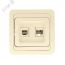 Лондон Розетка RJ45+Phone бежевая EKF EEK00-135-20