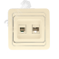 Лондон Розетка RJ45+Phone бежевая EKF EEK00-135-20