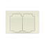 Розетка двухместная серия Афина с/з с крышкой, с/у, 16А, 220В, слоновая кость (ivory) (еврослот) Универсал A0031-I