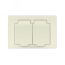 Розетка двухместная серия Афина с/з с крышкой, с/у, 16А, 220В, слоновая кость (ivory) (еврослот) Универсал A0031-I