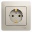 GLOSSA розетка с заземлением в сборе молочный SE (Systeme) GSL000942