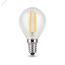 Лампа светодиодная филаментная LED 9 Вт 680 лм 2700К AC150-265В E14 шар P45 теплая Black Filament Gauss 105801109