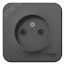 BLANCA Розетка наружная без заземления без шторок с изолирующей пластиной, 16А, 250В, антрацит SE (Systeme) BLNRA000116