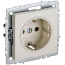 BRITE Розетка 1-местная с заземлением без защитных шторок 16А РС11-1-0-БрКр бежевый IEK