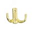 Крючок с перф. , 2-х рожковый, золото (1 шт)  - пакет Tech-Krep Tech-Krep 129908