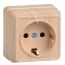 OKTAVA Розетка 1-местная с заземлением для открытой установки 16А РС20-3-ОС сосна IEK